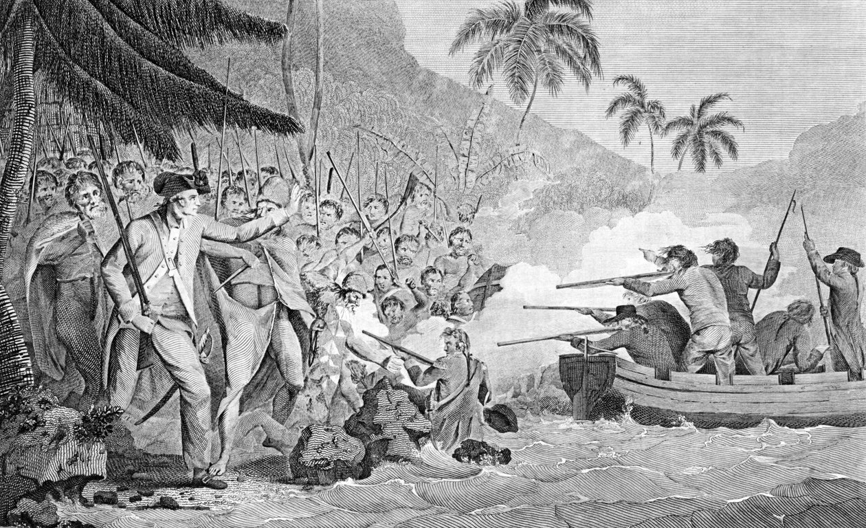 La morte del capitano James Cook il 14 febbraio 1779 da Unbekannt