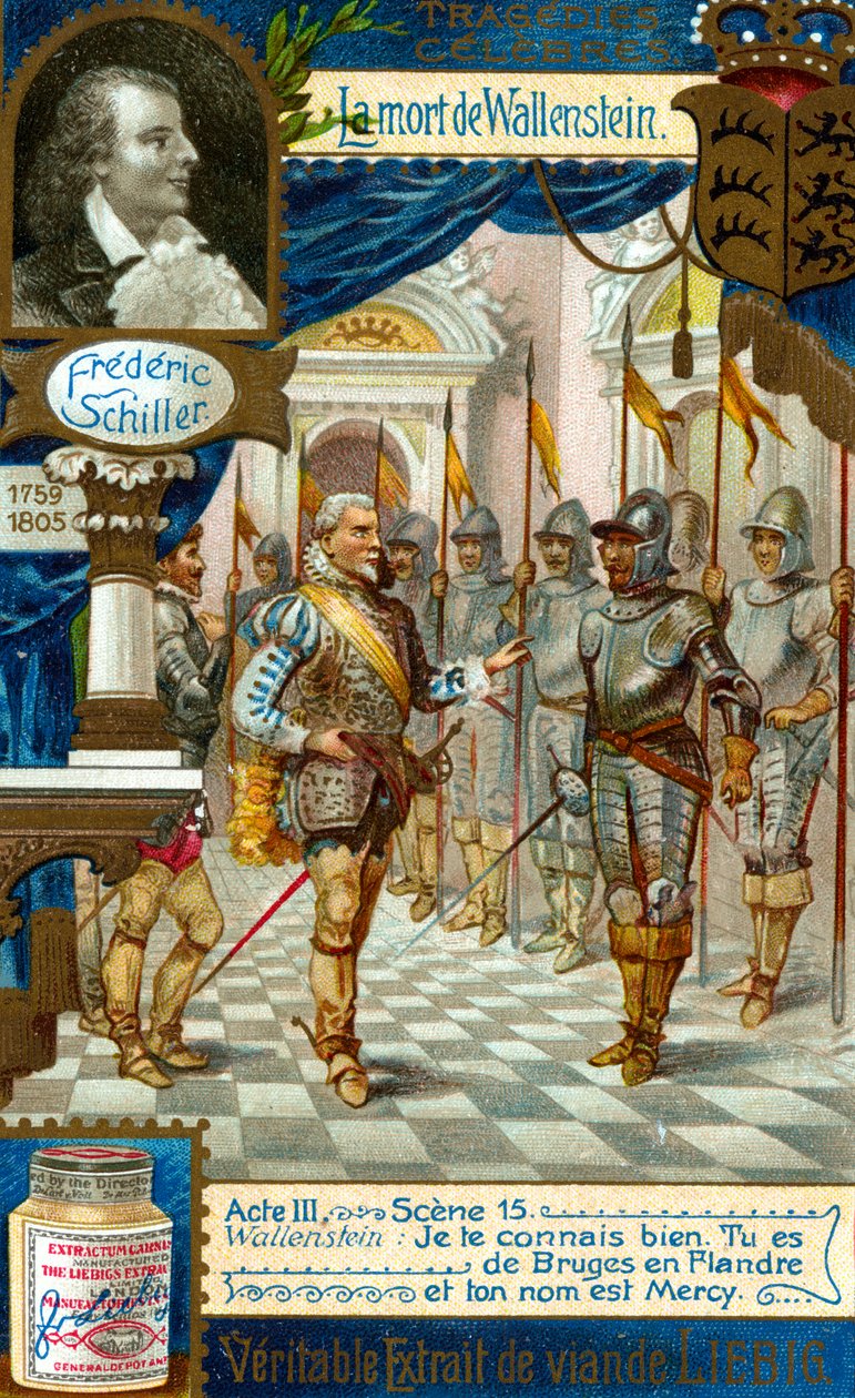 La morte di Wallenstein di Friedrich Schiller 1759-1809, c1900 da Unbekannt