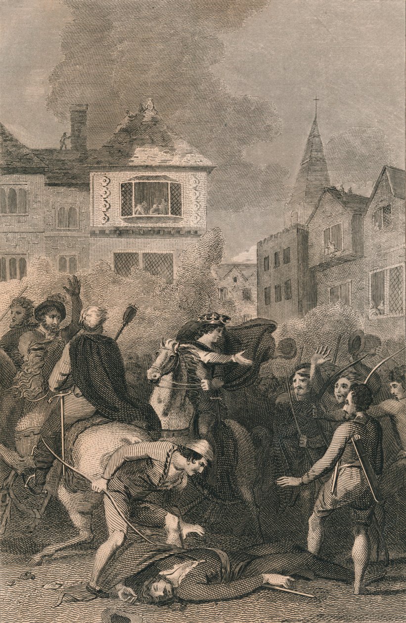 La morte di Wat Tyler, 1381, XIX secolo da Unbekannt