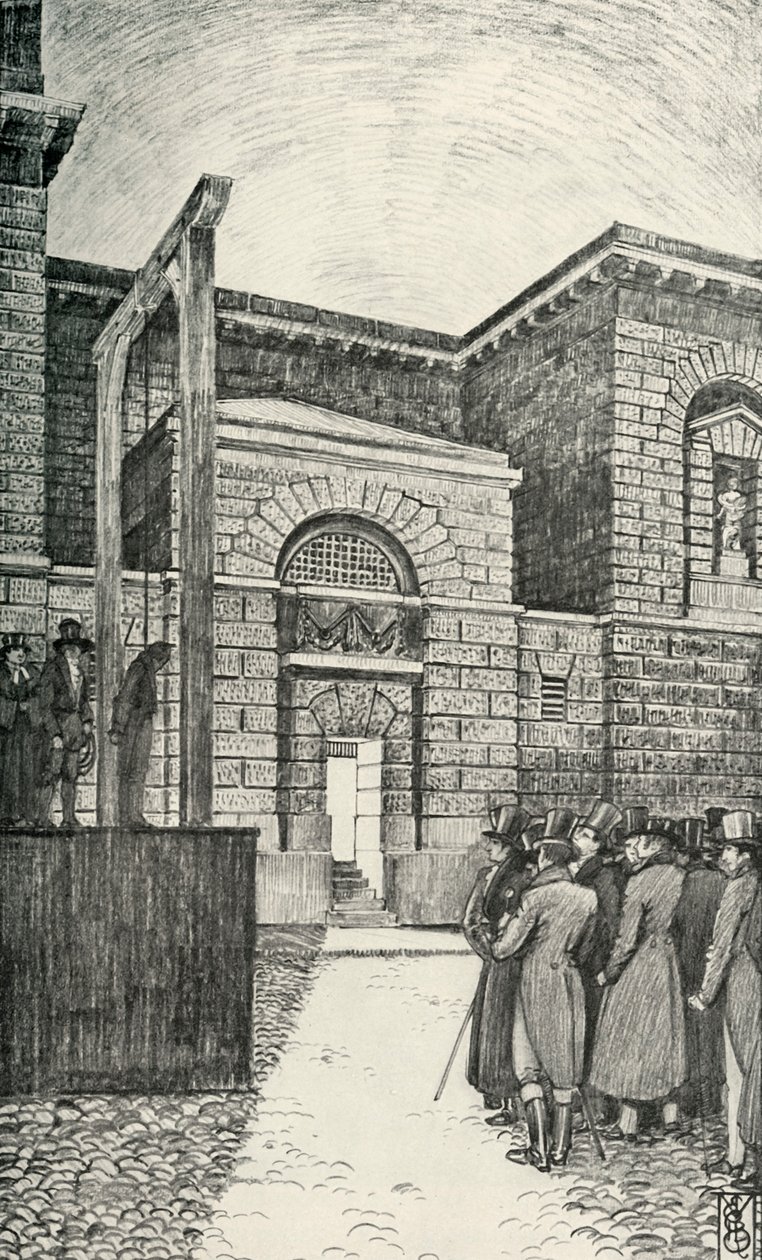 La Porta dei Debitori, prigione di Newgate, Londra, nel 1821, 1938 da Unbekannt