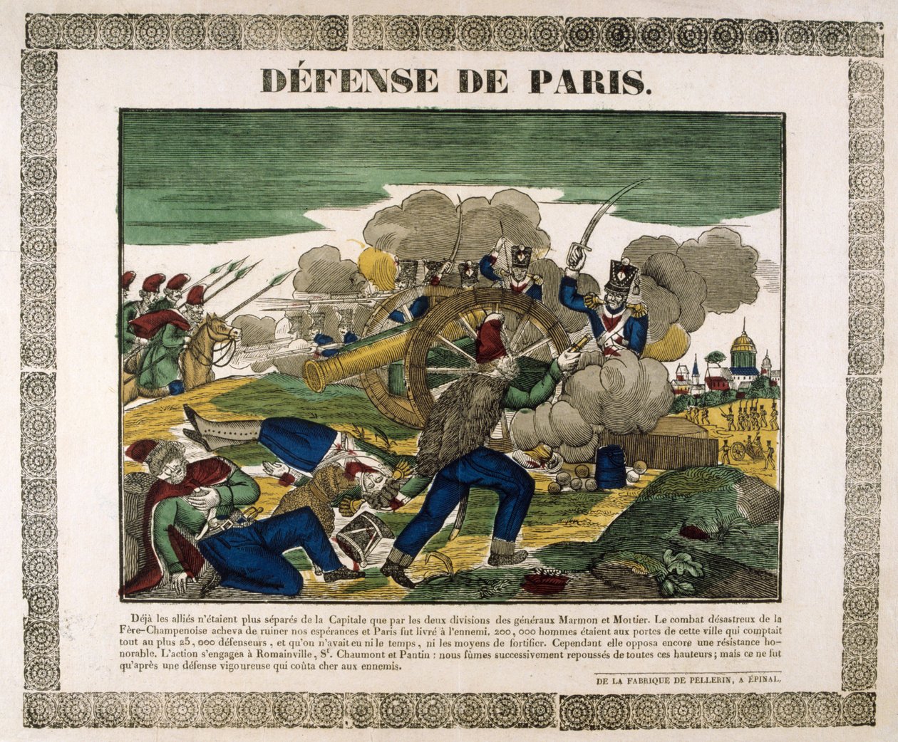 La difesa di Parigi, 1814 da Unbekannt
