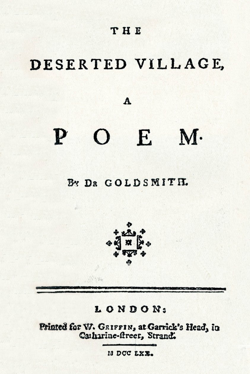 Il villaggio abbandonato, una poesia, c1770 da Unbekannt