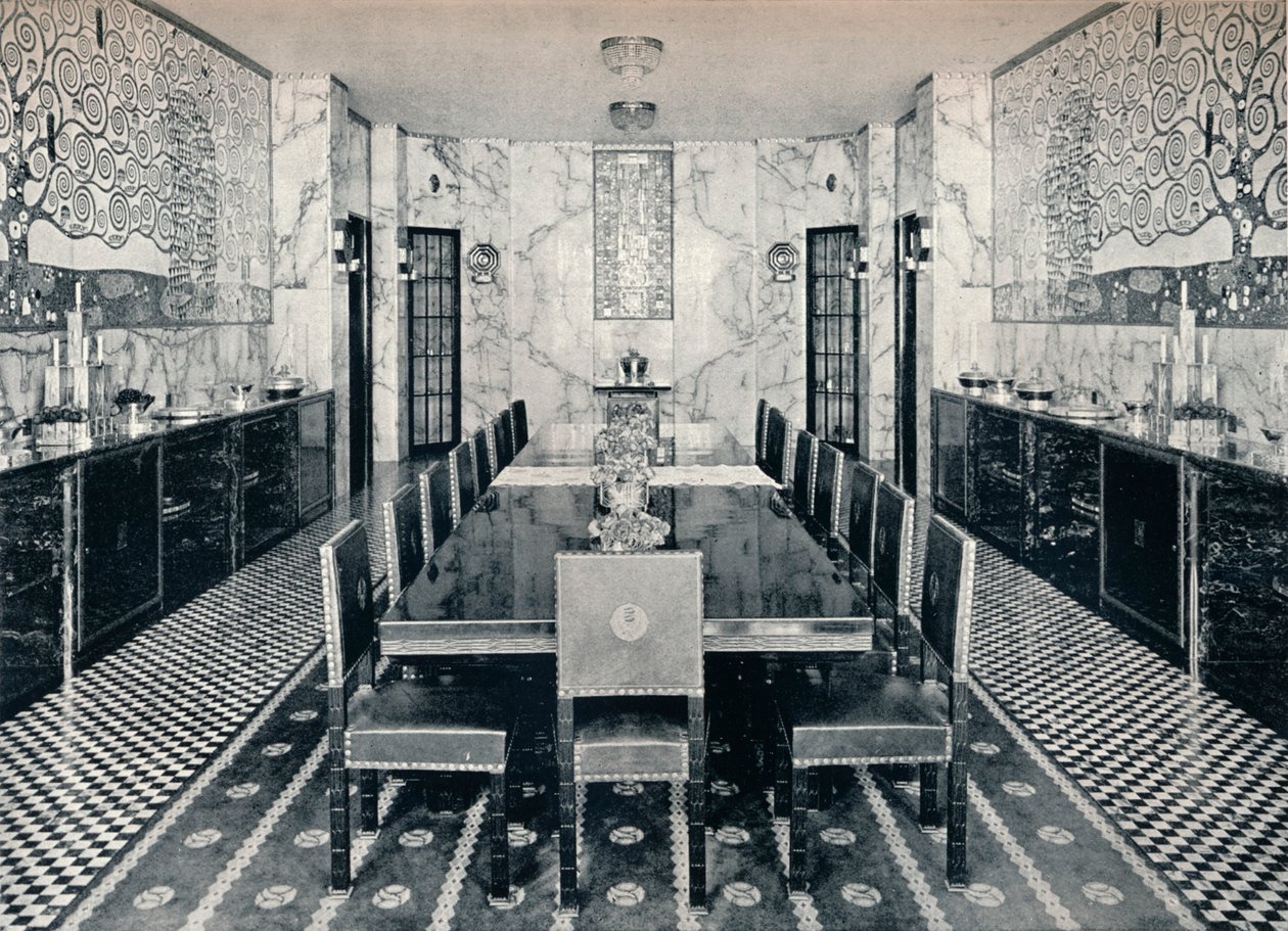 La sala da pranzo del Palazzo Stoclet, Bruxelles, Belgio, c. 1914 da Unbekannt