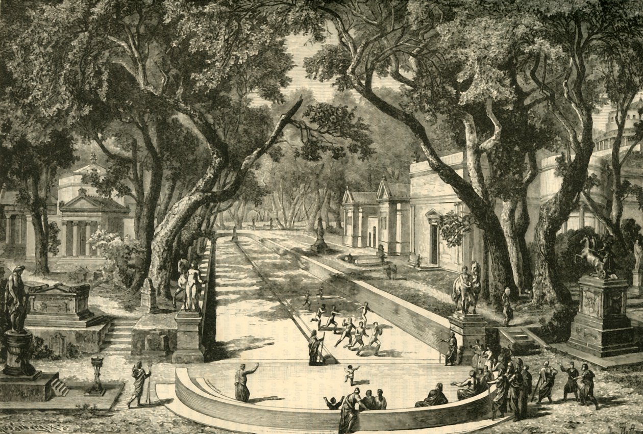 Il Dromos a Sparta, restaurato, 1890 da Unbekannt