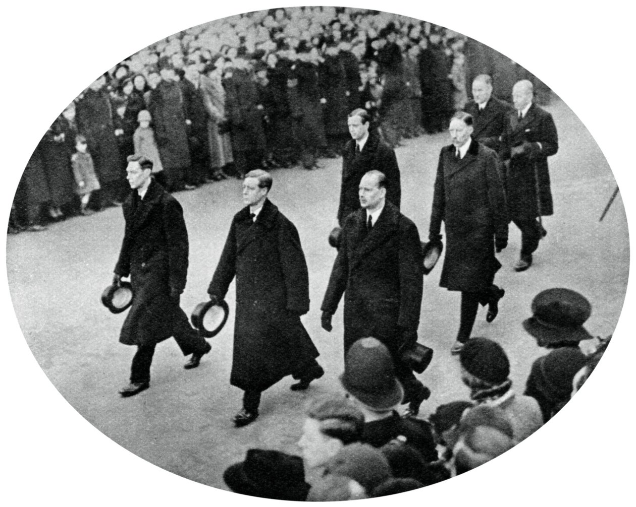 Il Duca di York e i suoi fratelli nel corteo funebre di Re Giorgio V, 1936, 1937 da Unbekannt