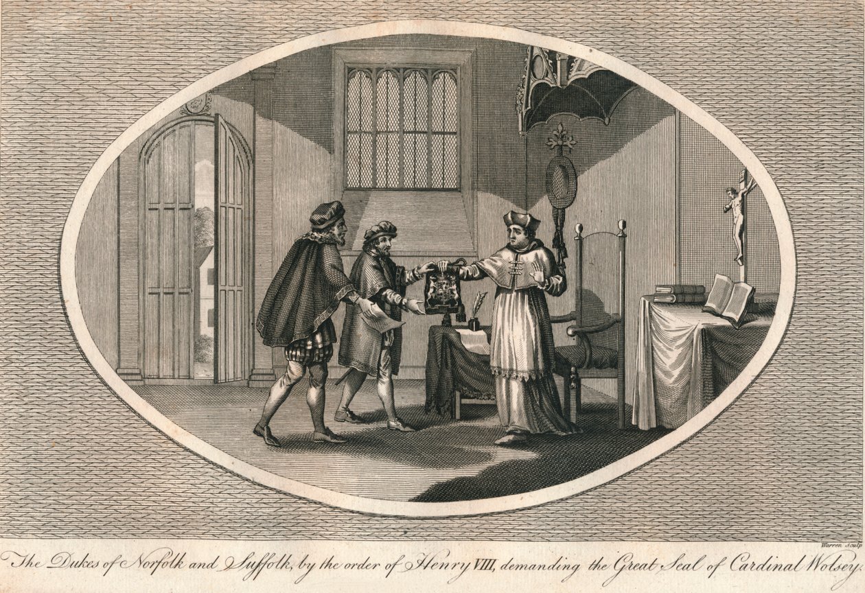 I Duchi di Norfolk e Suffolk chiedono il Gran Sigillo del Cardinale Wolsey, 1529 1793 da Unbekannt