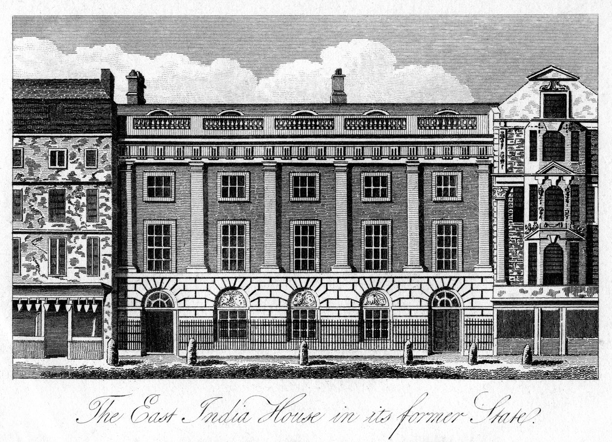 La East India House nel suo stato precedente, Londra, inizio XIX secolo da Unbekannt