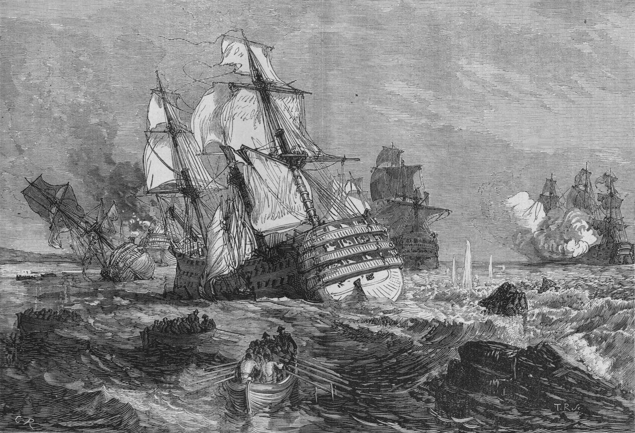 Le navi del nemico arenate al punto di Grao, c1880 da Unbekannt