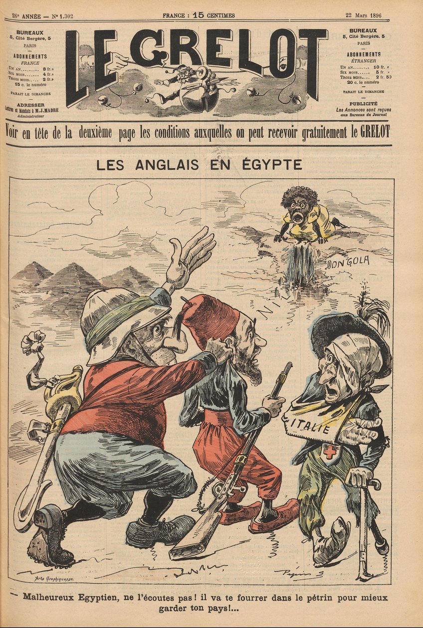 Gli inglesi in Egitto. Caricatura da Le Grelot, 22 marzo 1896 da Unbekannt