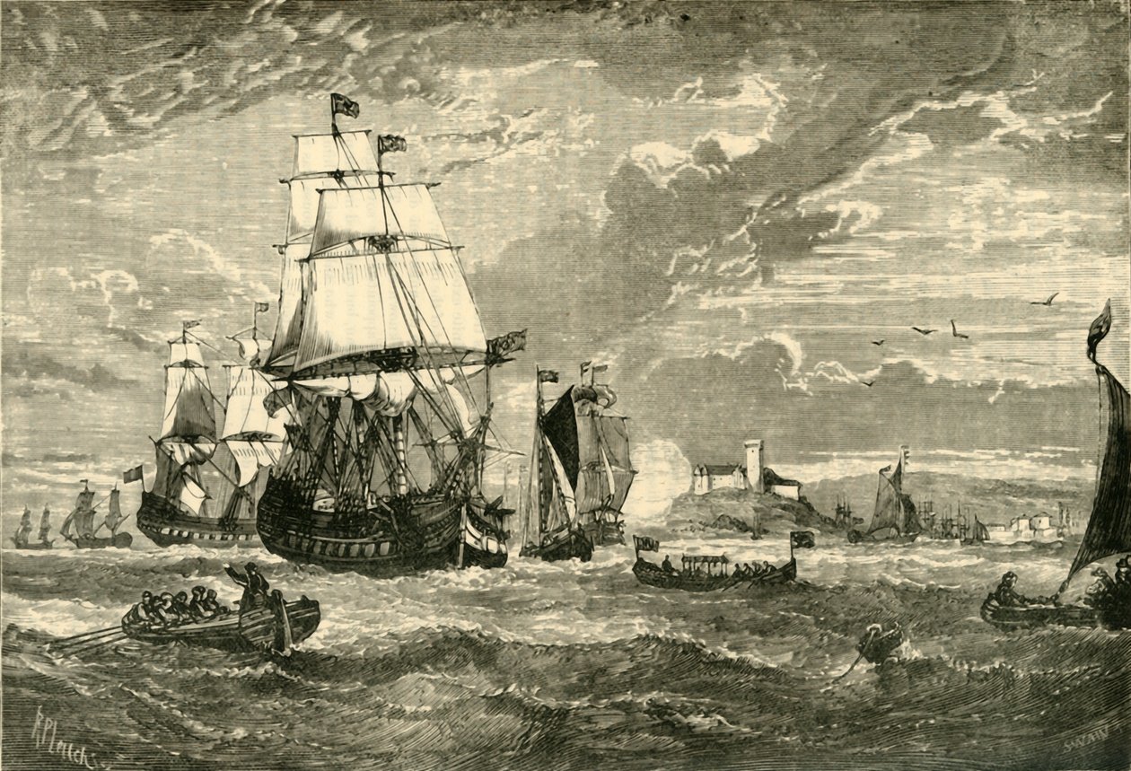 La prima flotta della Compagnia delle Indie Orientali che lascia Woolwich, 1601, 1890 da Unbekannt