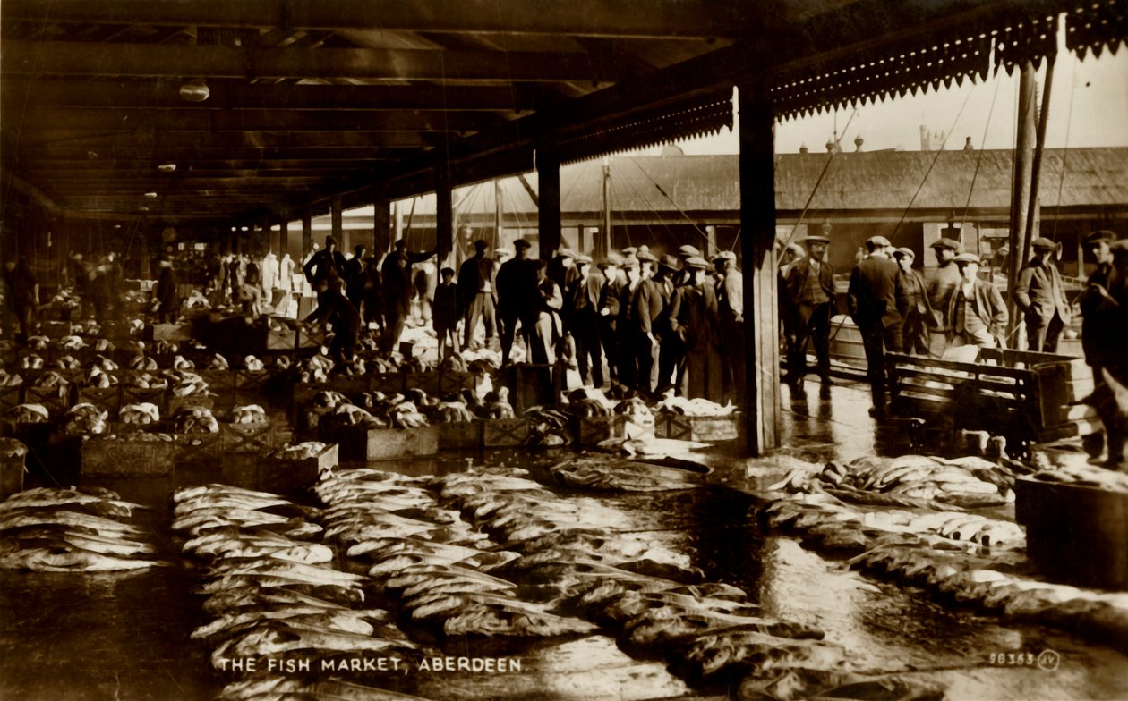 Il mercato del pesce, Aberdeen, fine XIX-inizio XX secolo da Unbekannt