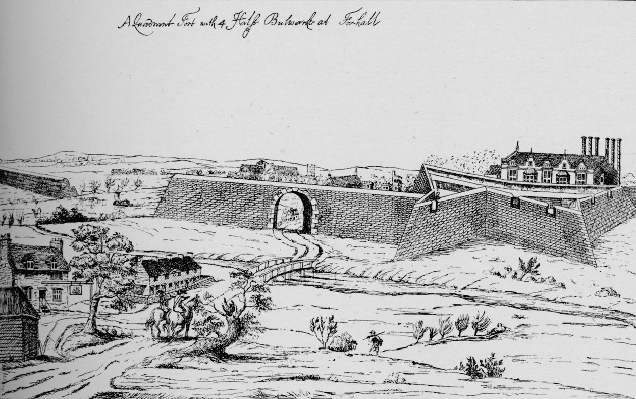 Il forte di Vauxhall eretto per la difesa di Londra durante la guerra civile da Unbekannt