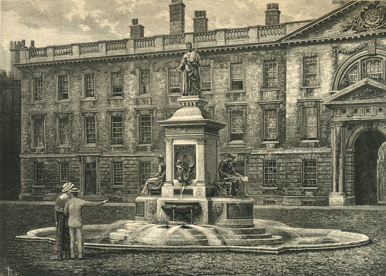 La fontana, Kings College, Cambridge, fine XIX secolo da Unbekannt