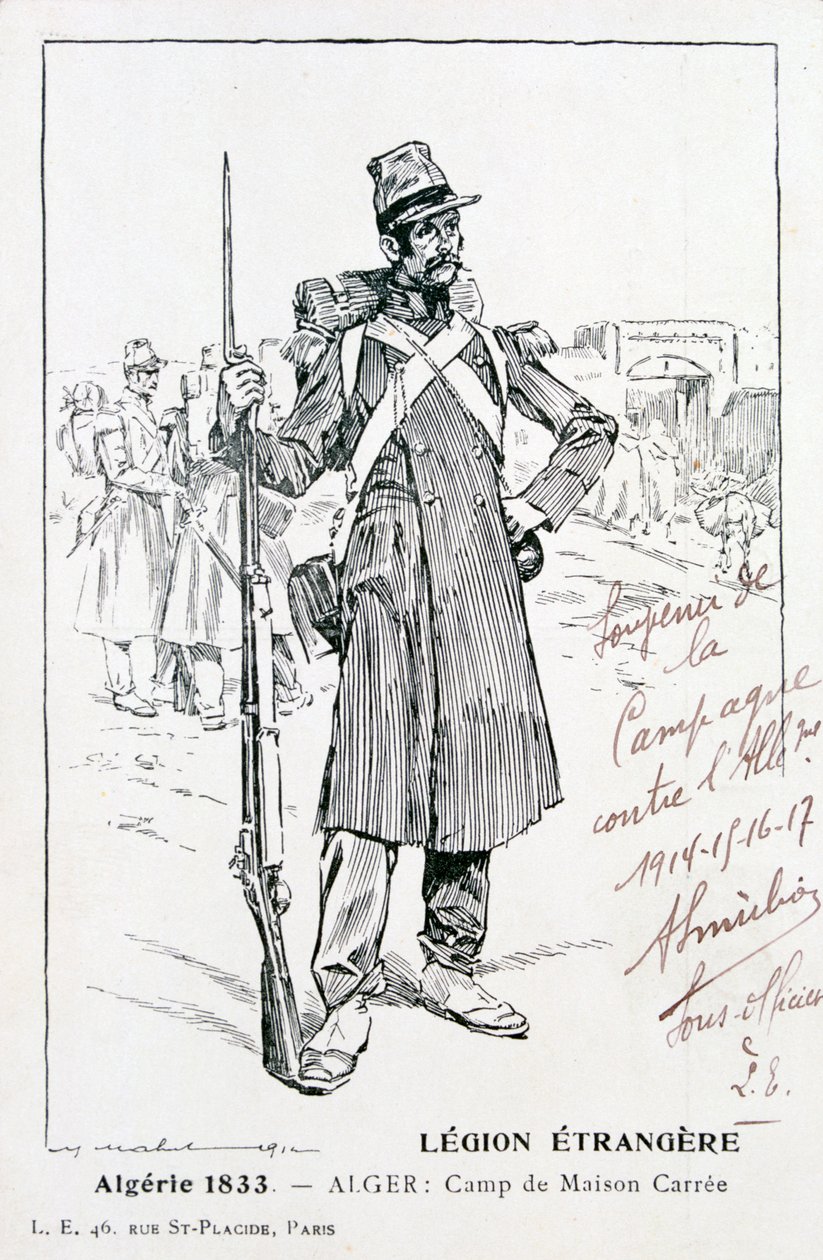 La Legione Straniera Francese, Maison Carrée, Algeria, 1833 da Unbekannt