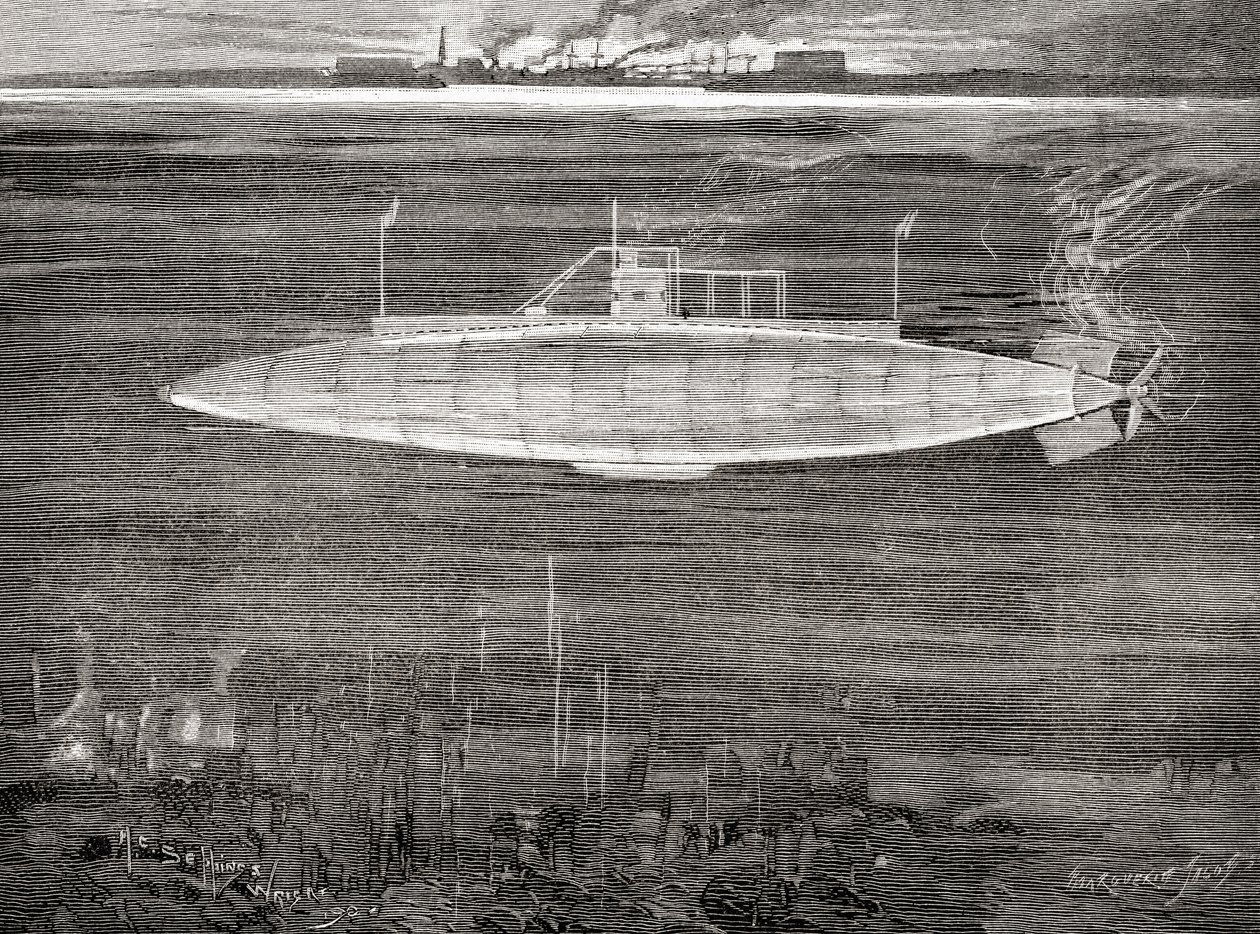Il sottomarino della Marina Francese Gustave Zédé, varato nel 1900 da Unbekannt