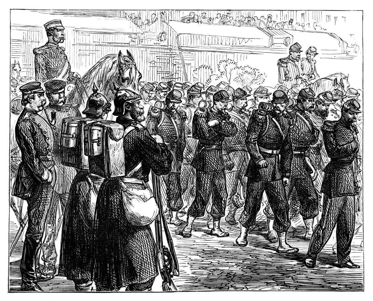 Le truppe francesi lasciano Metz, c. 1870 da Unbekannt