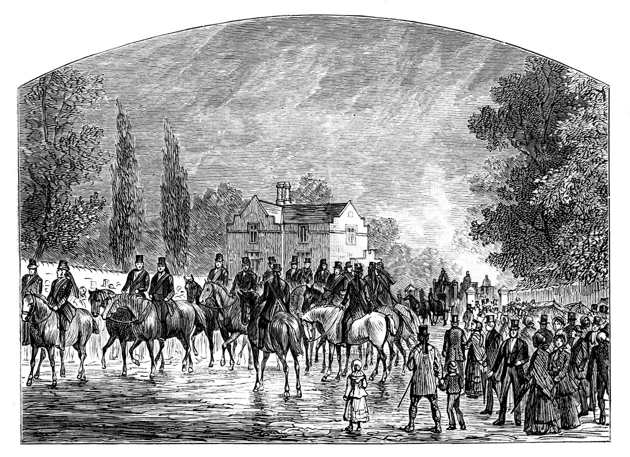 Il funerale di Sir Robert Peel, Staffordshire, 1850, c1888 da Unbekannt