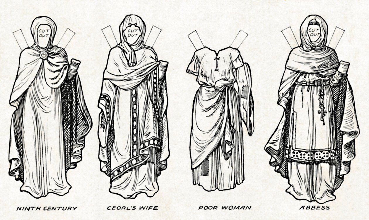 La Galleria del Costume Britannico: Come si vestivano le persone in tempi anglosassoni, c1934 da Unbekannt