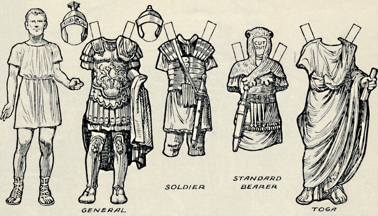 La galleria del costume storico: cosa indossavano i Britanni e i Romani, c1934 da Unbekannt