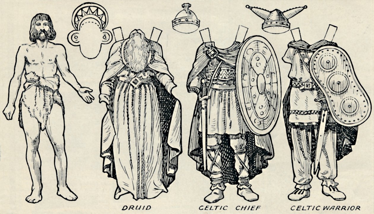 La galleria dei costumi storici: Cosa indossavano i Britanni e i Romani, c1934 da Unbekannt
