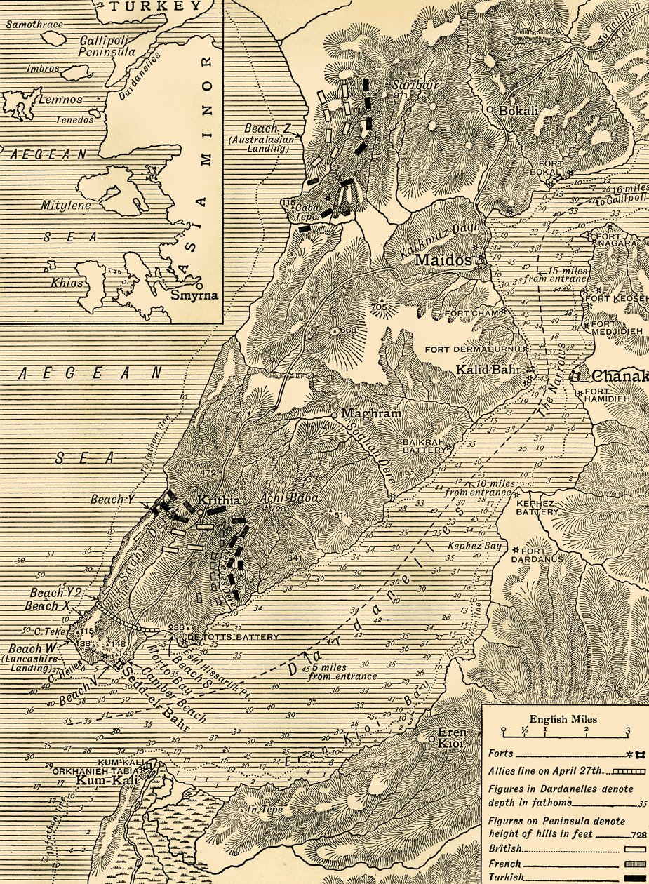 La Campagna di Gallipoli, Prima Guerra Mondiale, 1915, c. 1920 da Unbekannt