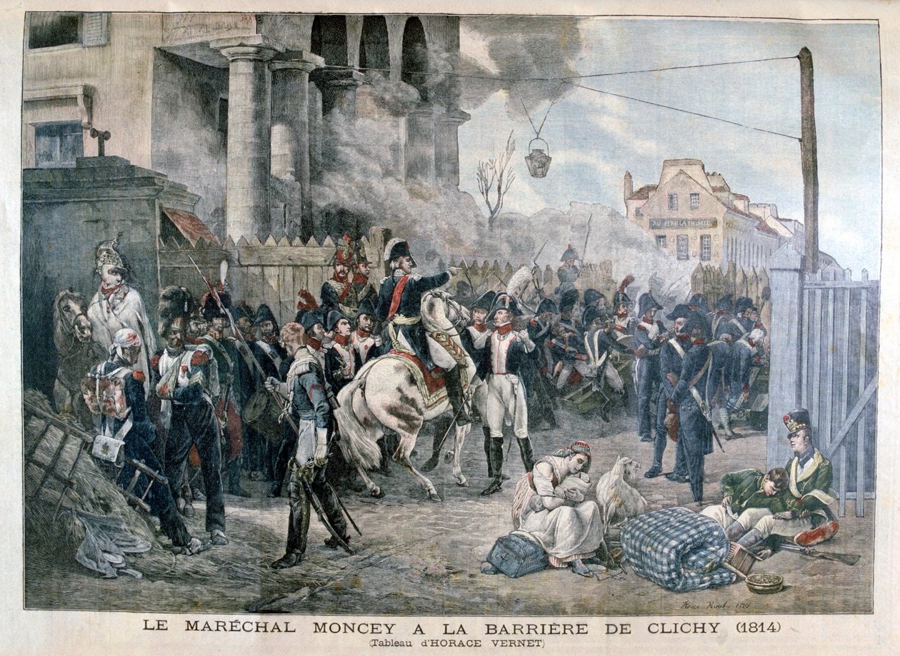 La porta di Clichy durante la difesa di Parigi, 30 marzo 1814 da Unbekannt