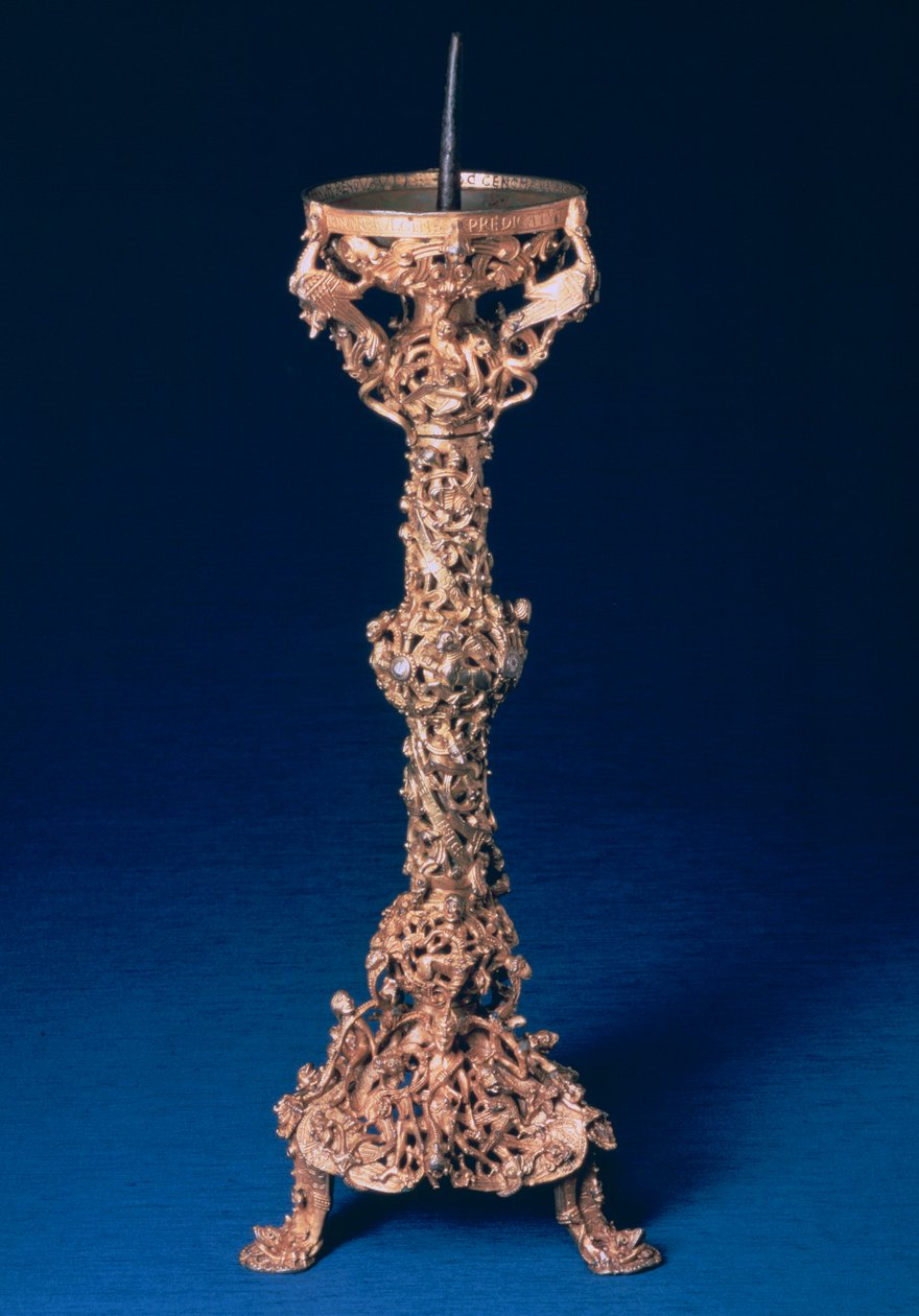 Il Candelabro di Gloucester, metallo dorato, inglese, XII secolo da Unbekannt