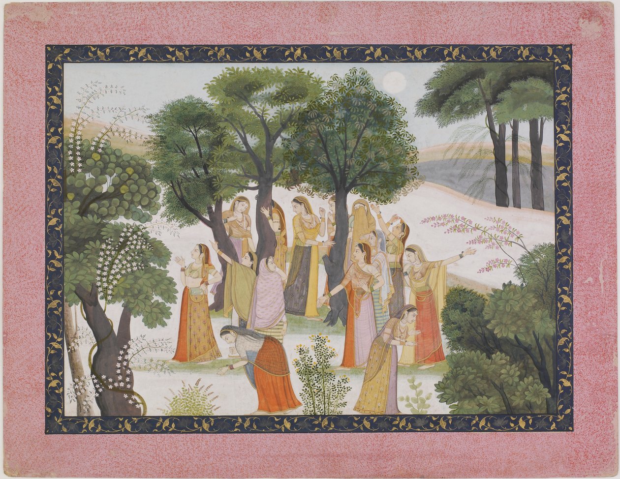 Le Gopi cercano Krishna da un Bhagavata Purana, ca. 1780 da Unbekannt
