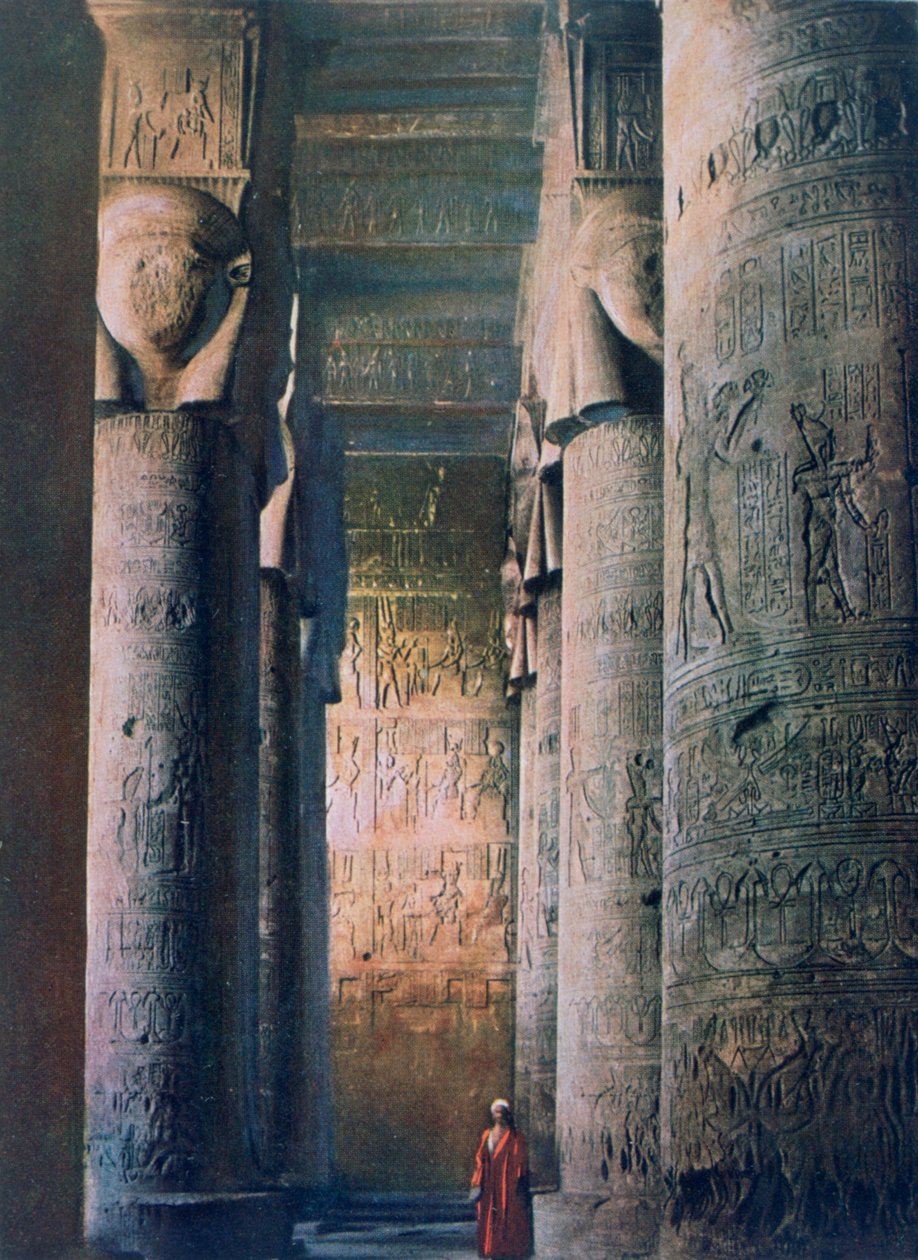 La grande sala, Tempio di Hathor, Dendera, Egitto, XX secolo da Unbekannt