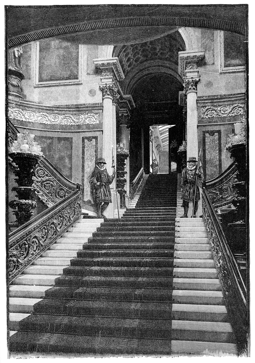 La grande scalinata, Buckingham Palace, Londra, 1900 da Unbekannt