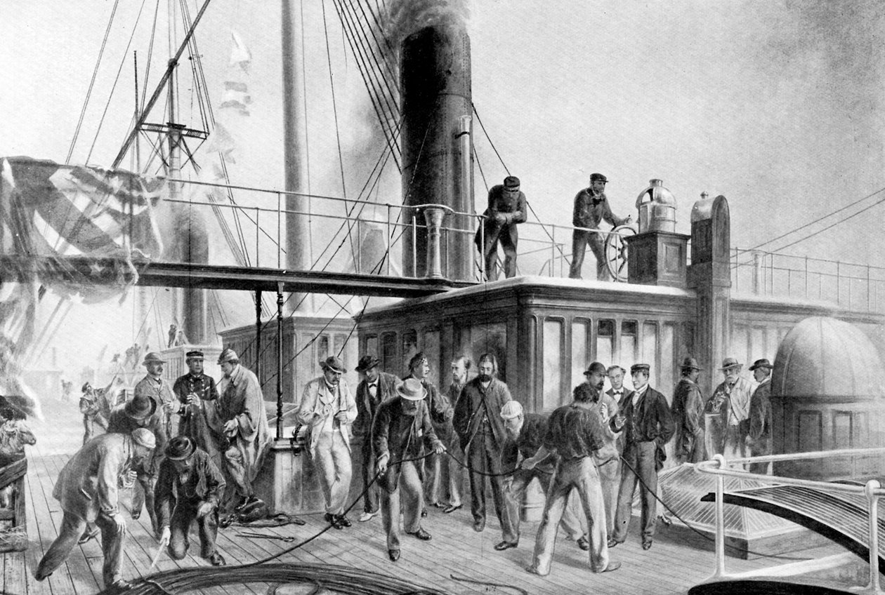 Il Great Eastern recupera il cavo atlantico perduto, 1866, c1920 da Unbekannt
