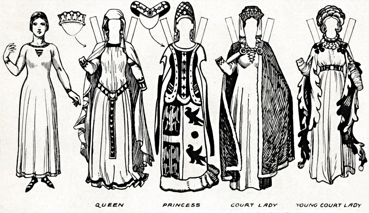 La grande galleria del costume britannico: Abito indossato nel regno di Edoardo III, c1934 da Unbekannt