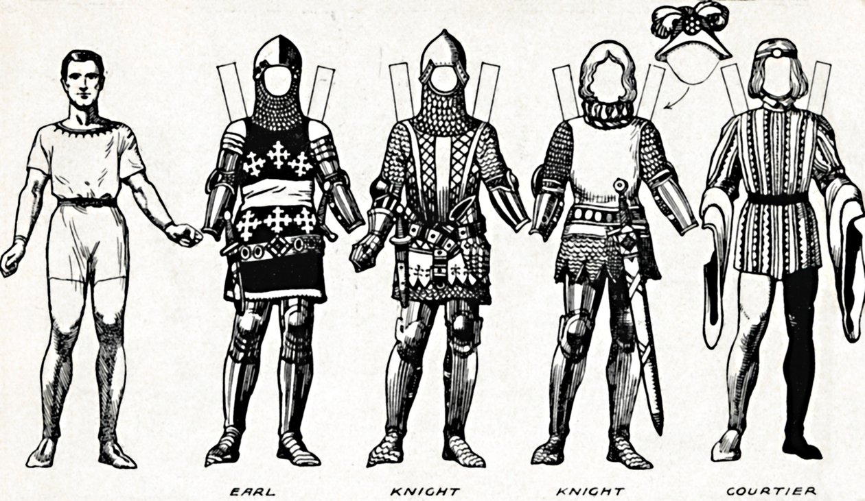 La Grande Galleria del Costume Britannico: Abito indossato nel regno di Edoardo III, c1934 da Unbekannt