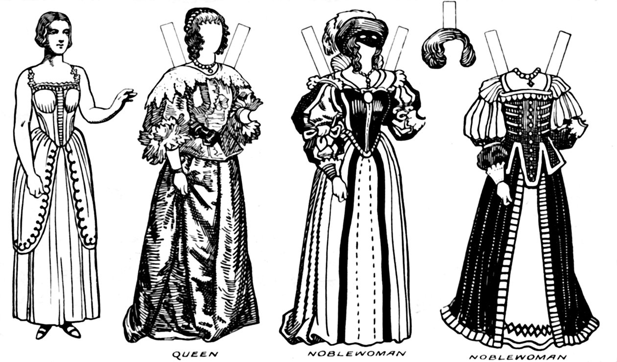 La Grande Galleria del Costume Storico: Alcuni Abiti del Tempo di Carlo I, c1934 da Unbekannt