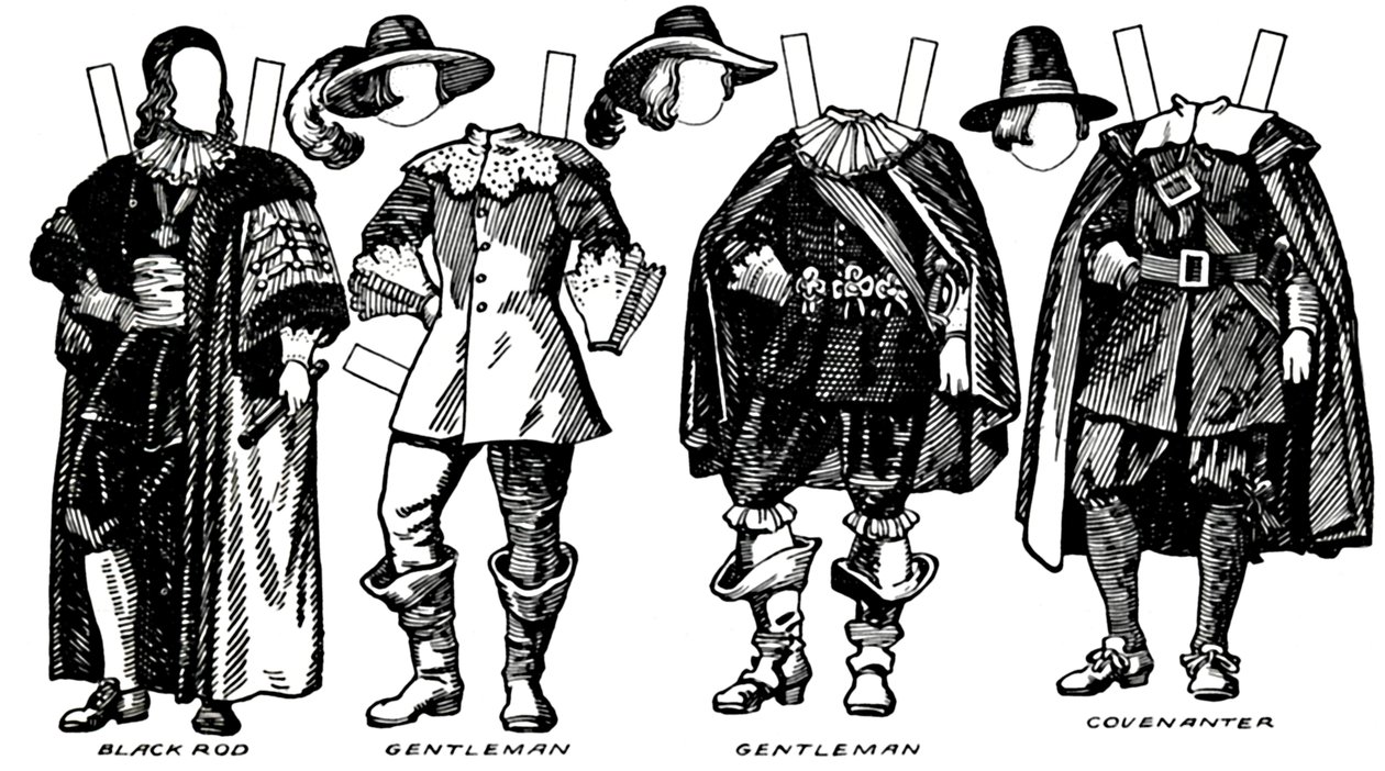 La Grande Galleria del Costume Storico: Alcuni Abiti del Tempo di Carlo I, c1934 da Unbekannt