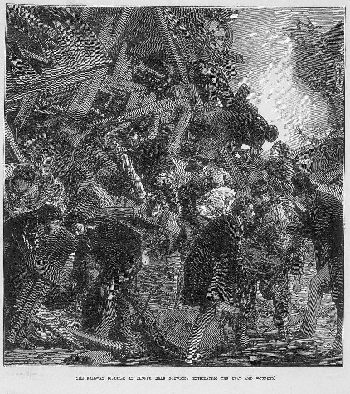 Il disastro della Great Western Railway a Thorpe vicino a Norwich, 10 settembre 1874 da Unbekannt