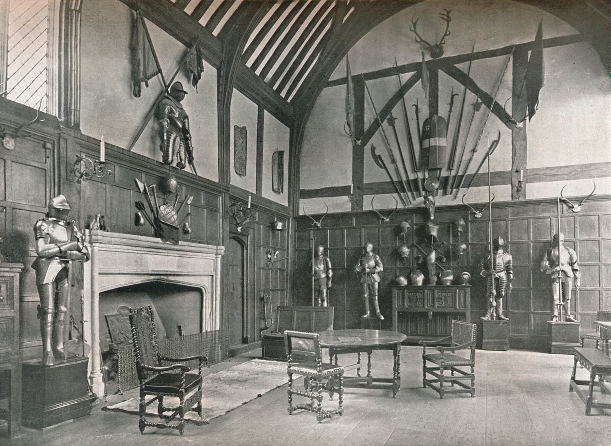 La sala a Ockwells Manor, 1905 da Unbekannt