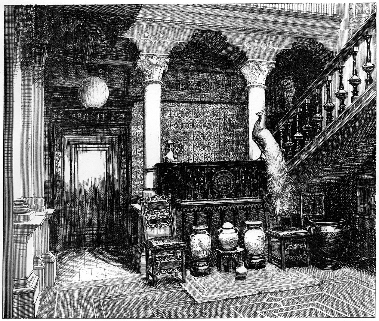 La sala, c1880-1882 da Unbekannt