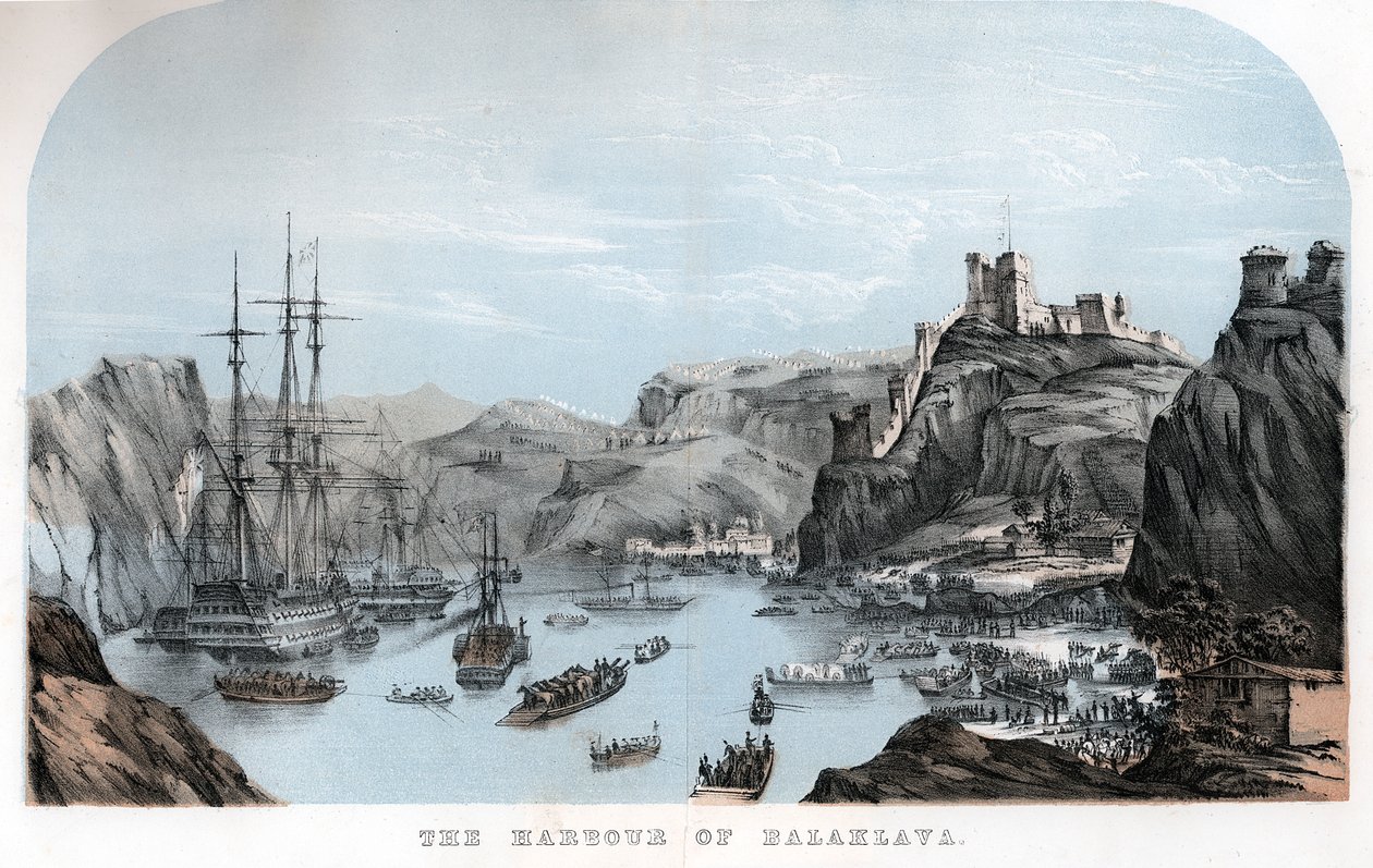 Il porto di Balaklava, Guerra di Crimea, c1854 c1860 da Unbekannt