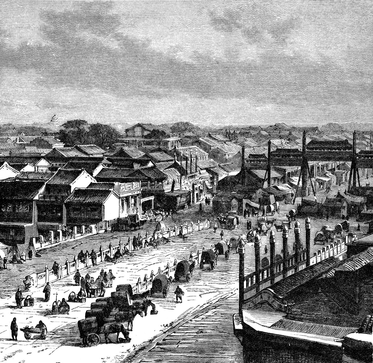 La strada principale, Pechino, c. 1890 da Unbekannt
