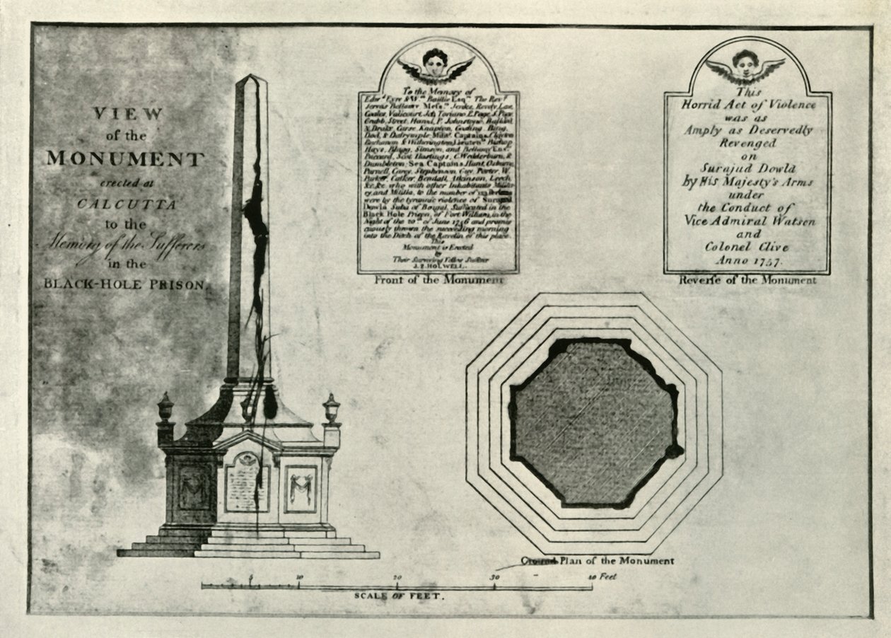 Il Monumento di Holwell, c1820, 1925 da Unbekannt