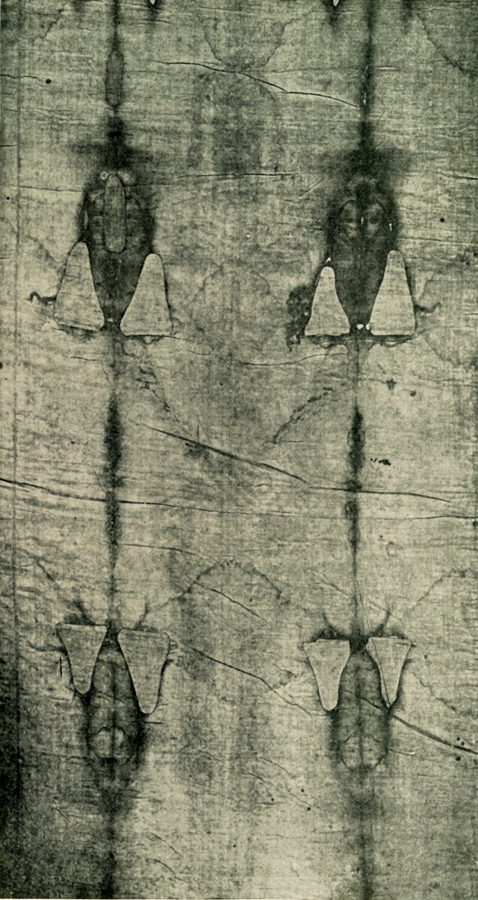 La Sacra Sindone - Impronta del corpo: vista frontale, 1902 da Unbekannt