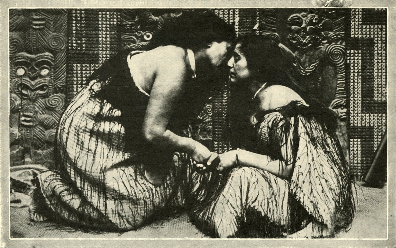 Il Hongi, un saluto Maori, c1948 da Unbekannt
