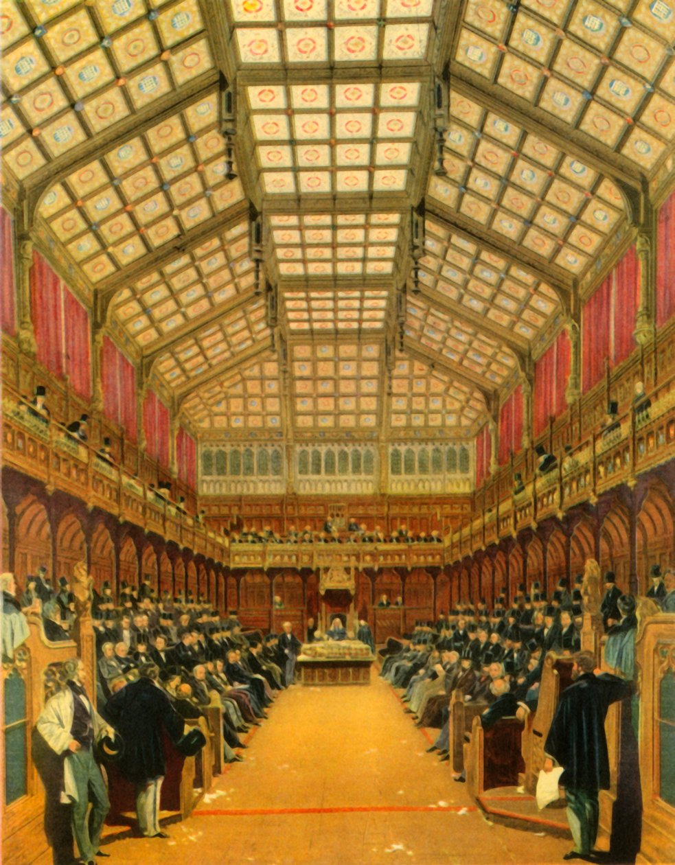 La Camera dei Comuni durante un dibattito, 1858, 1947 da Unbekannt