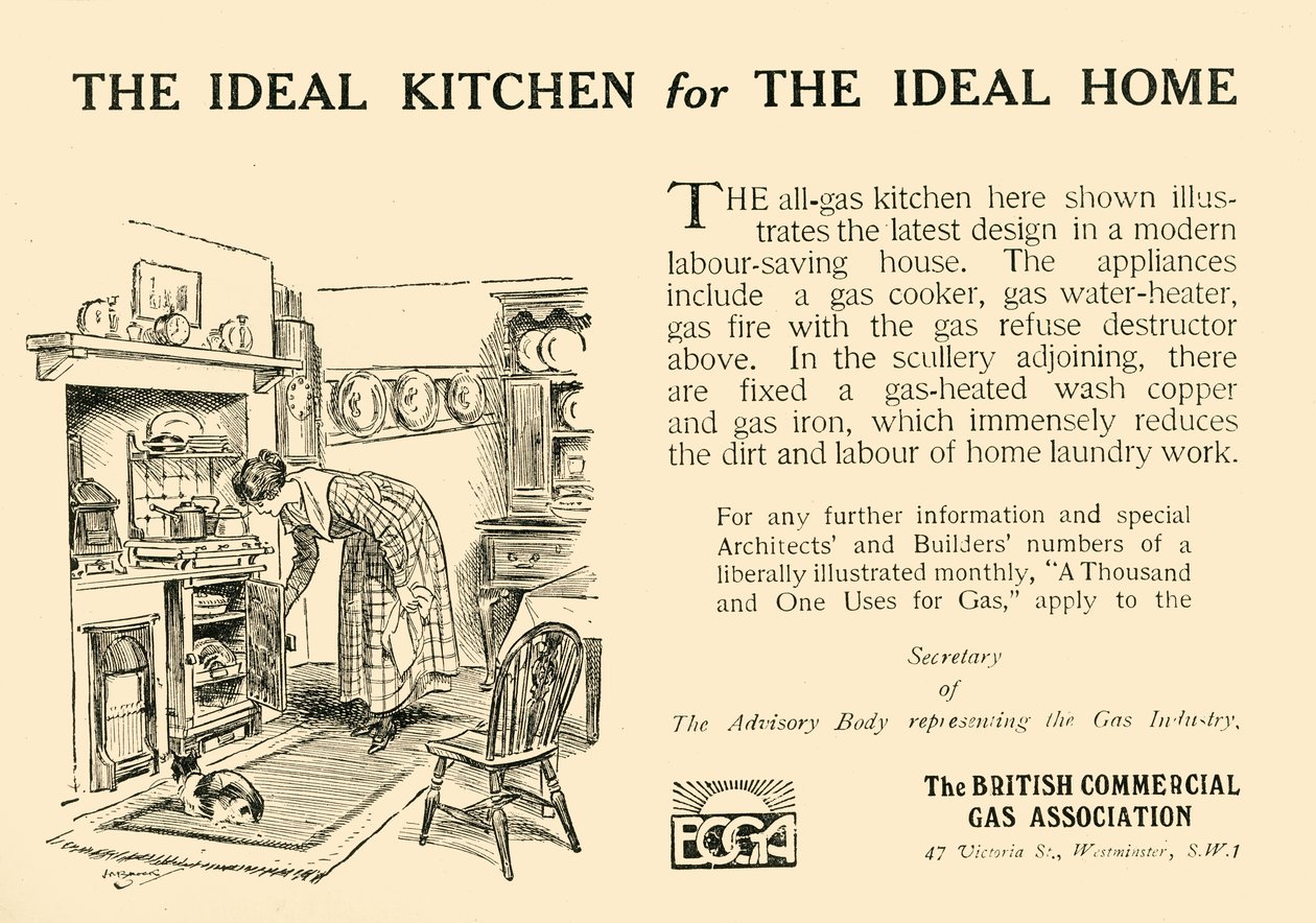 La cucina ideale per la casa ideale - The British Commercial Gas Association, 1920 da Unbekannt