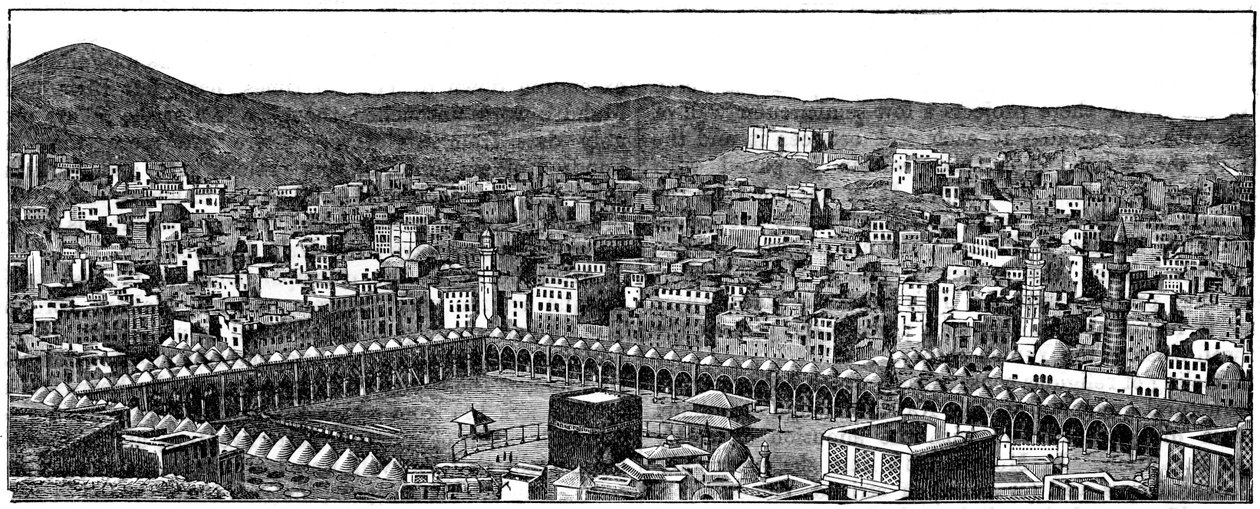 La Kaaba, moschea Masjid al-Haram, La Mecca, 1877 da Unbekannt
