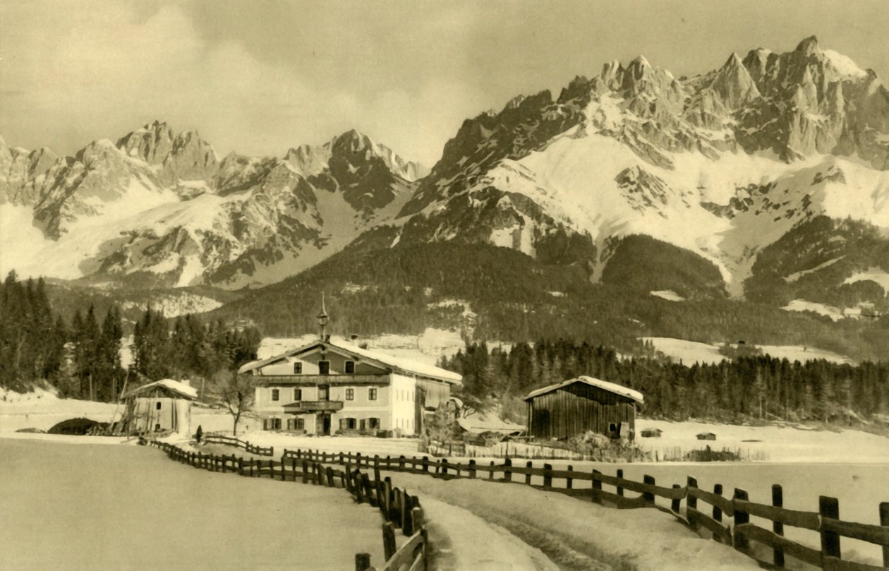 Le montagne del Kaiser, Oberndorf, Tirolo, Austria, c1935 da Unbekannt