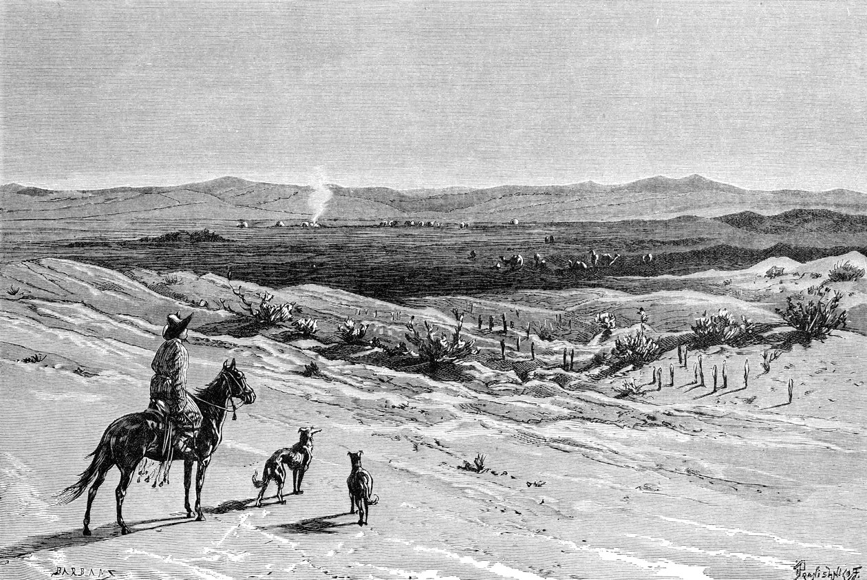Il deserto di Kizil-Kum, pozzi di Dussibal, Asia, 1895 da Unbekannt