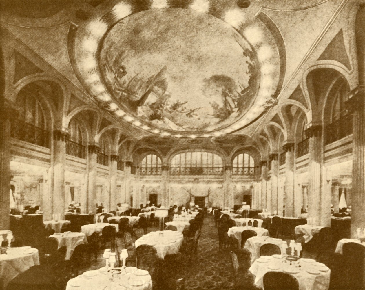 Il sontuoso salone da pranzo principale del Leviathan, c. 1930 da Unbekannt