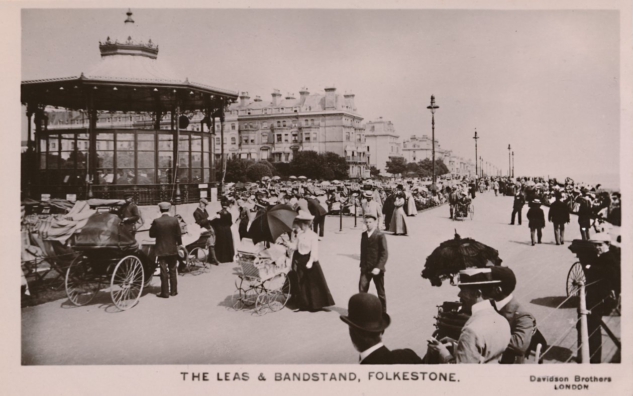 The Leas & Bandstand, Folkestone, fine XIX-inizio XX secolo da Unbekannt